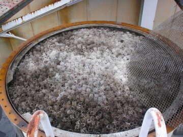スクラバー集塵機 充填物洗浄及び点検